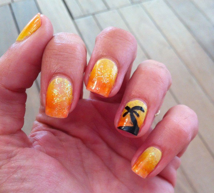 sunset nails